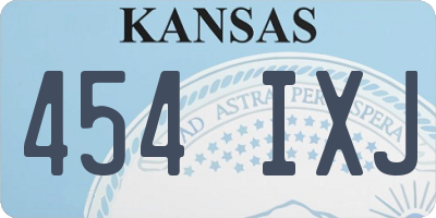 KS license plate 454IXJ