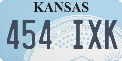KS license plate 454IXK