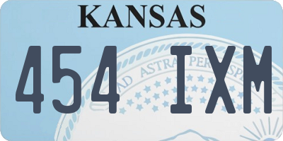 KS license plate 454IXM