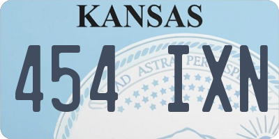 KS license plate 454IXN