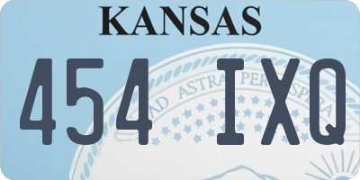 KS license plate 454IXQ