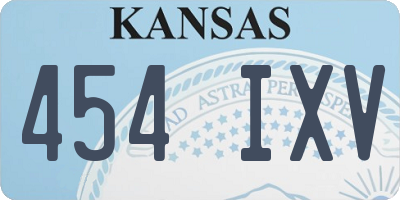 KS license plate 454IXV