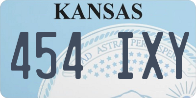 KS license plate 454IXY