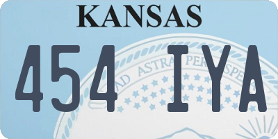 KS license plate 454IYA