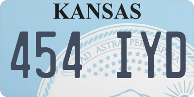 KS license plate 454IYD