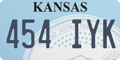 KS license plate 454IYK