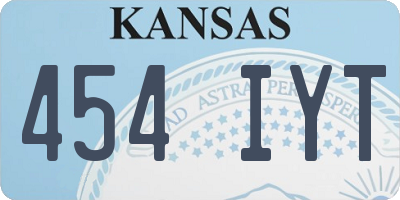 KS license plate 454IYT