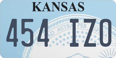 KS license plate 454IZO
