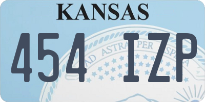 KS license plate 454IZP