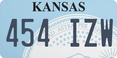 KS license plate 454IZW