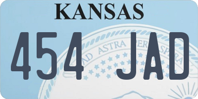 KS license plate 454JAD
