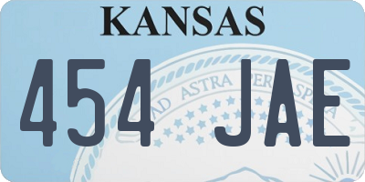 KS license plate 454JAE