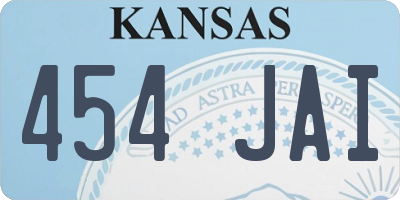 KS license plate 454JAI