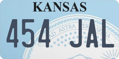 KS license plate 454JAL