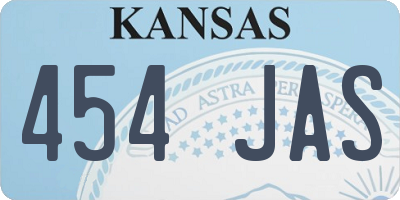 KS license plate 454JAS