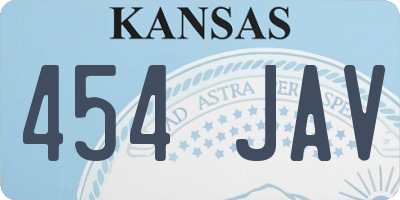KS license plate 454JAV