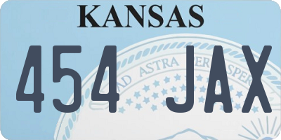 KS license plate 454JAX