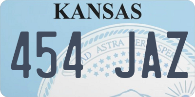 KS license plate 454JAZ