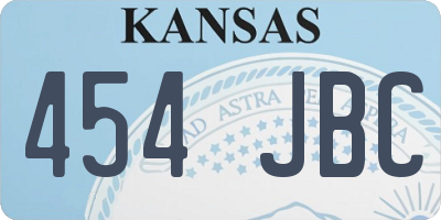 KS license plate 454JBC