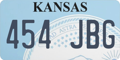 KS license plate 454JBG
