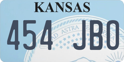 KS license plate 454JBO