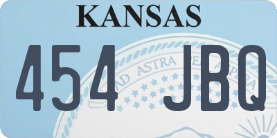 KS license plate 454JBQ