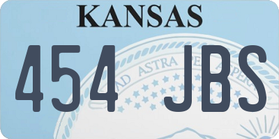 KS license plate 454JBS