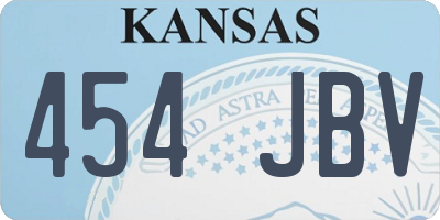 KS license plate 454JBV