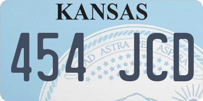 KS license plate 454JCD
