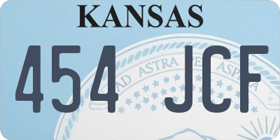 KS license plate 454JCF