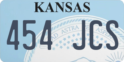 KS license plate 454JCS