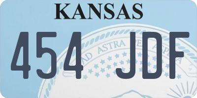 KS license plate 454JDF