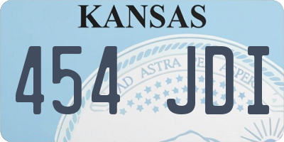 KS license plate 454JDI
