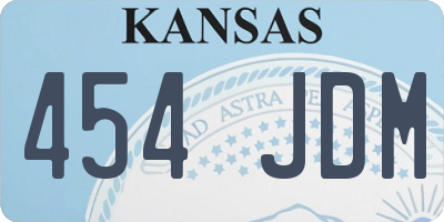 KS license plate 454JDM