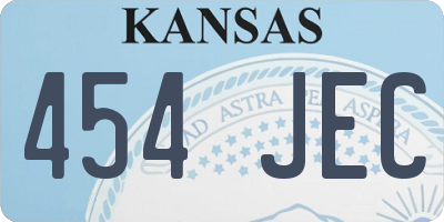 KS license plate 454JEC