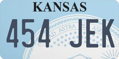 KS license plate 454JEK