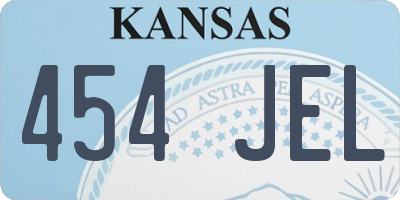 KS license plate 454JEL