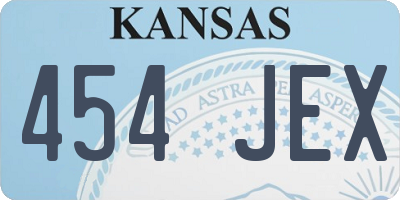 KS license plate 454JEX