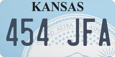 KS license plate 454JFA