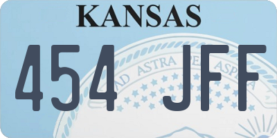 KS license plate 454JFF