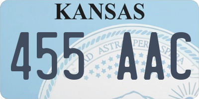 KS license plate 455AAC