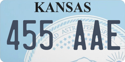 KS license plate 455AAE