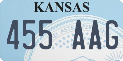 KS license plate 455AAG