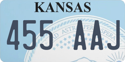 KS license plate 455AAJ