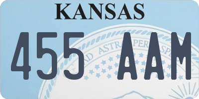 KS license plate 455AAM