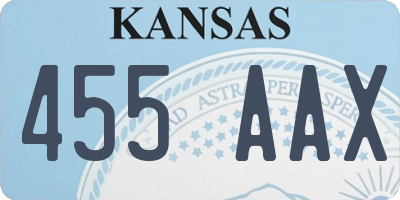 KS license plate 455AAX