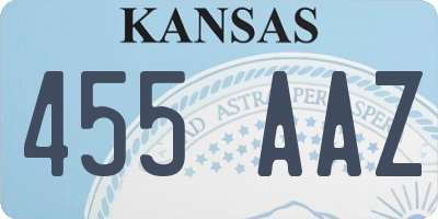 KS license plate 455AAZ