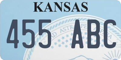 KS license plate 455ABC