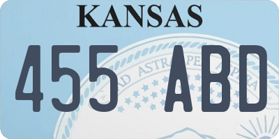 KS license plate 455ABD