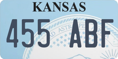 KS license plate 455ABF